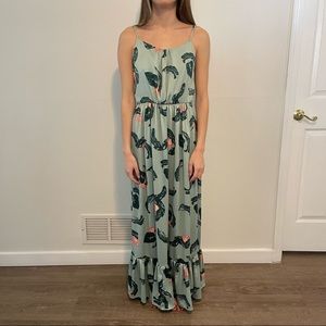 Vero Moda green floral maxi dress